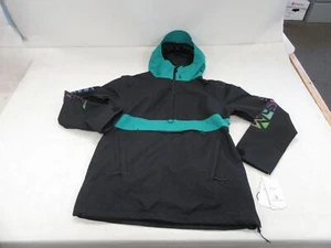 VOLCOM WOMEN'S ASHFIELD PULLOVER JACKET SIZE MEDIUM H0652405 BLACK & GREEN - Picture 1 of 12
