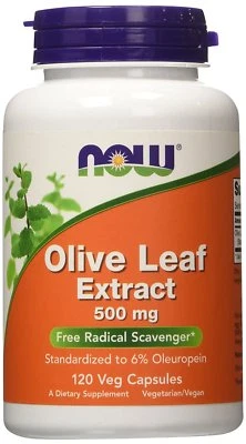 NOW FOODS, OLIVE LEAF EXTRACT, Olivenblatt Extrakt 500mg 120 Veg. Kapseln - Bild 1 von 4