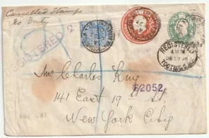 1904 2 STAMPI CARTOLERIA INVIV AGGIORNATA REGISTRATA LONDRA CHARLES KING NY USA - Foto 1 di 2