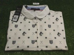 Greyson Womens Goat Print Golf Shirt C.C. Logo Arctic White Large - Picture 1 of 2