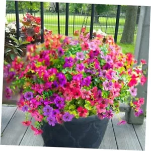 12 Bundles Artificial Flowers for Outdoors, UV Resistant Fake Outdoor Flowers - Picture 1 of 7