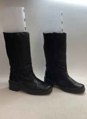 Totes Paula Black Faux Fur Lined Side Zip Mid Calf Boots Womens Size 7 - Image 1 of 4