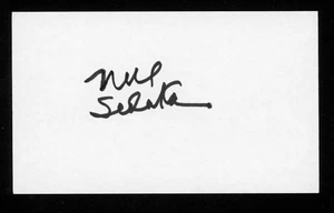 Neil Sedaka pop/rock singer, pianist, and composer Signed 3x5 Index Card E28416 - Picture 1 of 1