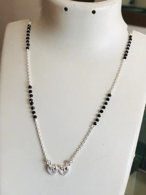 Corazón Amor Mangalsutra 925 Plata Collar Dije Amor Moda Cadena Regalo dokiya Foto 1 de 3