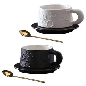 Coupling Cup Cup Cup Spoon Spoon Smooth Tea Cup Saucer and Spoon Full Milk Cup - Picture 1 of 15