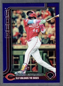 2025 Topps Update Elly De La Cruz Grand Giveaway Purple Rainbow Foil #/250 Reds - Picture 1 of 2