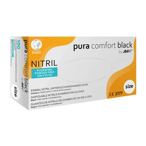 PURACOMFORT BLACK, guante de examen de nitrilo, sin polvo, negro, talla S | - Imagen 1 de 1