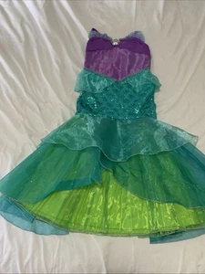 "Vestido Princesa Sirenita Castillo Ariel Parques Disney Niñas 34"" Largo Talla 9-10" - Imagen 1 de 17