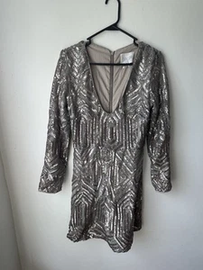 Mini Vestido Saylor Lentejuelas Plateadas M - Imagen 1 de 6