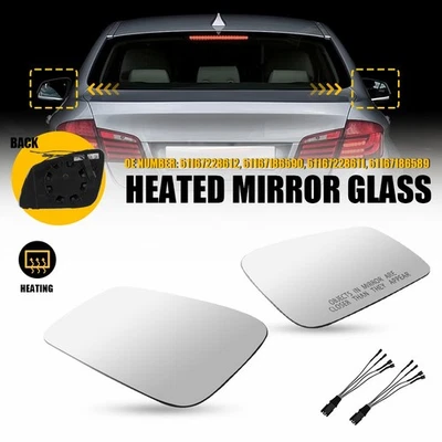 Par de espejos retrovisores laterales izquierdo derecho calefactables de cristal para BMW 528i 535i 550i 640i 650i 740i Foto 1 de 4