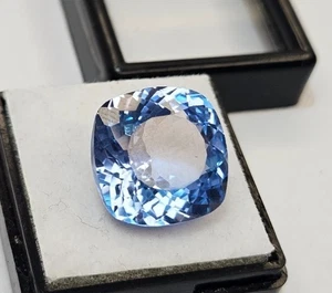 Splendido Zaffiro Blu 17-18 Ct Forma Cuscino Taglio Certificato Gemma Sciolta - Foto 1 di 7