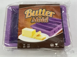 Juego de moldes de mantequilla de silicona púrpura para 8 cucharadas 4 oz mantequilla estándar 4 barras - Imagen 1 de 6
