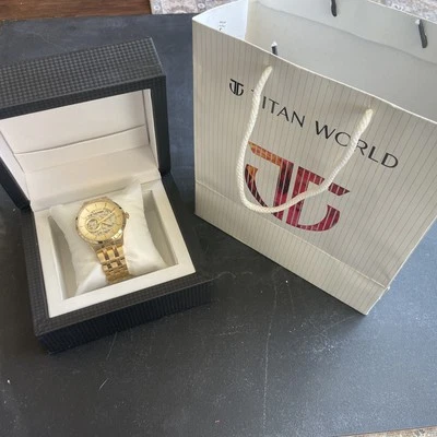 Reloj Automático Titan - Acero Inoxidable - Chapado en Oro/Hecho en India - Nuevo con caja Foto 1 de 4