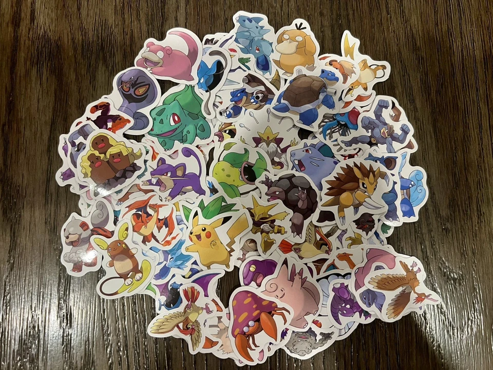 100 Pcs Pokemon Stickers No Duplicates Free Shipping - Image 1 of 1
