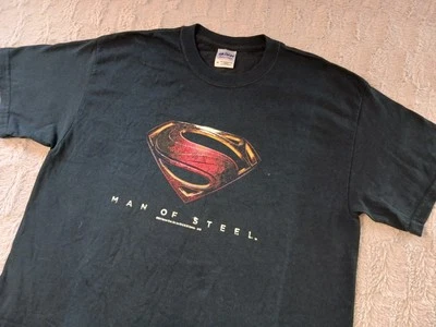 Camisa Superman Man Of Steel Para Hombre Mediana 2013 Película Promo DC Comics Henry Cavill Foto 1 de 4