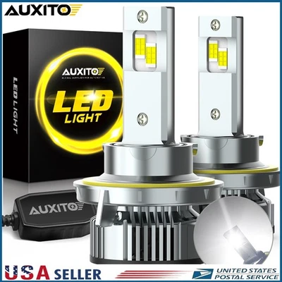 H13 9008 LED Headlight Bulbs Kit 100W 40000LM High Low Beam Super Bright White - Image 1 of 4