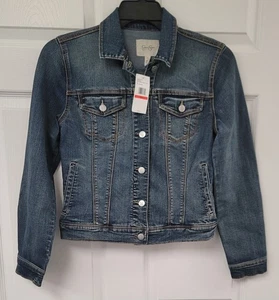 Giacca donna Jessica Simpson blu denim colletto bottoni taglia XS - Foto 1 di 12