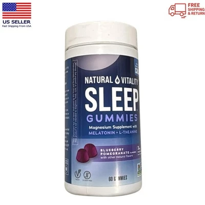 Gomitas Natural Vitality Calm Sleep Magnesio Melatonina L-Teanina 60ct 04/2026 Foto 1 de 4