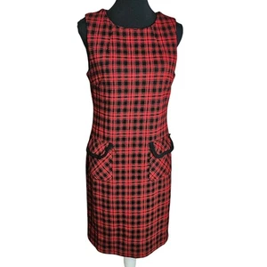 Vestido vaquero Tommy Hilfiger para mujer a cuadros sin mangas talla 8 Preppy Academia - Imagen 1 de 18