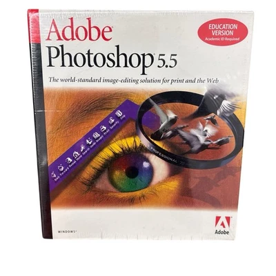 (VERSIÓN RARA DE WINDOWS) Ad0be Photoshop 5.5 para Windows - VERSIÓN EDUCATIVA Foto 1 de 4
