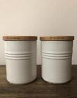 Le Creuset Cocotte Cylinder Jar Set of 2 Cotton Color New Unused 10×13cm (No Box