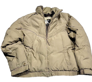 VTG Wrangler Outerwear Premium Goose Down Flannel Lined Puffer Jacket Mens Large