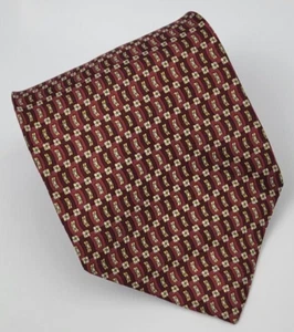 Tie Rack Silk Tie Red Gray Blue Geometric Men Necktie Italy 56 x 3.75 - Picture 1 of 5