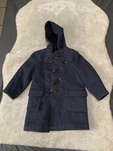 Gloverall Duffle Coat Boys 6 Years 3’9” 116 Cms Blue Wool Duffle Toggle Vintage - Picture 1 of 7
