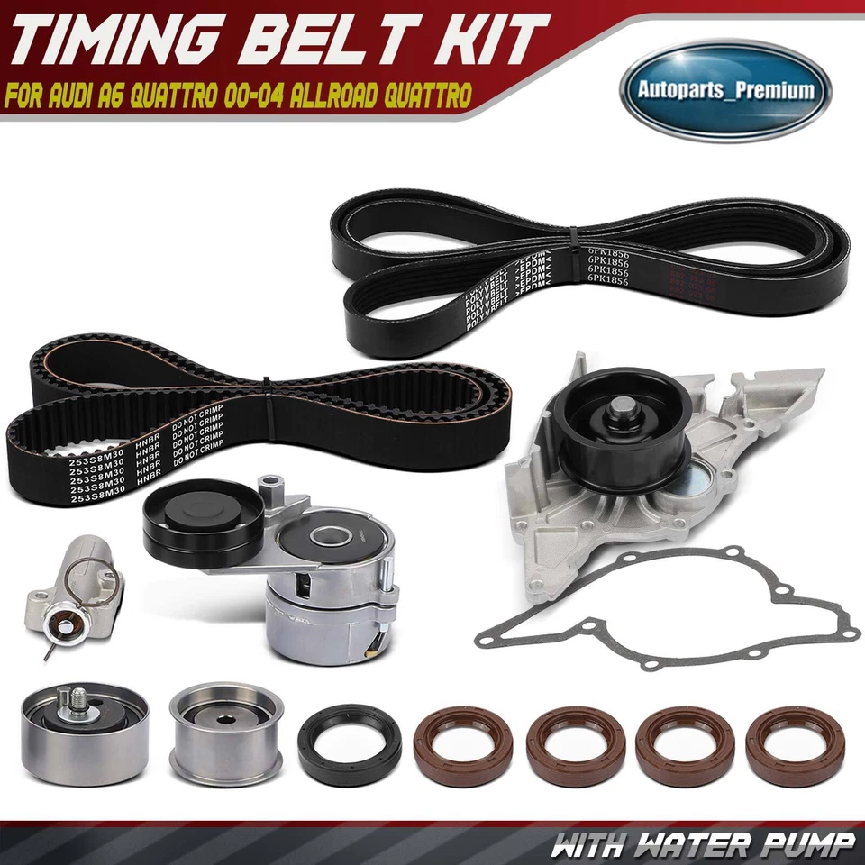 One Set Timing Belt Kit w/ Water Pump for Audi A6 Quattro 00-04 Allroad Quattro - Image 1 of 4