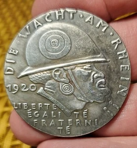 REPRODUCTION PROPAGANDA KARL GOETZ COPY COIN "WATCH ON THE RHINE" RESTRIKE - Picture 1 of 2