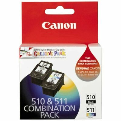 Canon PG-510 & CL-511 Black & Tricolour Ink Cartridge Twin Pack Combo • 30$