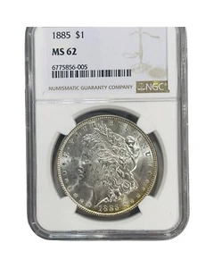 1885 MORGAN SILVER DOLLAR NGC MS62 Unc MS BU Philadelphia - Picture 1 of 2