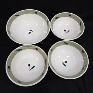 4pc Maxima Green Olive Hand Painted Mixing Bowls Made in Italy - Picture 1 of 5