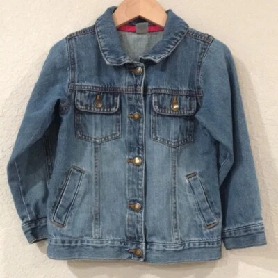 Chaqueta Jean Carter's Niñas Talla 5 Azul Denim Abotonada 100% Algodón Y2K Western Foto 1 de 4
