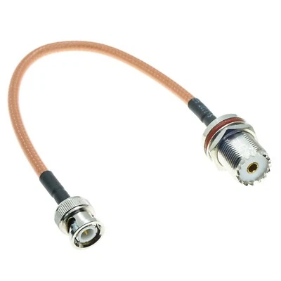 cable RG142 BNC male plug to UHF SO239 Female nut jack RF Coaxial Connector Lot - Image 1 of 4