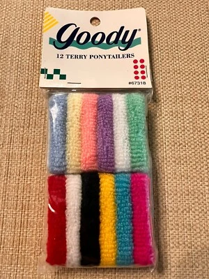 Vintage Goody 12 Terry Ponytails #67318, Old Stock, 1989, New In Pack - Image 1 of 4