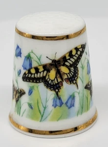 Flor Mariposa Royal Sutherland Dedal Inglaterra Porcelana Dorado De Colección - Imagen 1 de 20