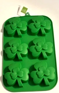 MOLDE SILICONA TRÉBOL TRÉBOL TRÉBOL 6-cav. para mini pasteles caramelo gelatina San Patricio - Imagen 1 de 2