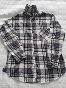 Girls New Look 915 White & Grey Check Shirt Age 12. Excellent Condition - Picture 1 of 4