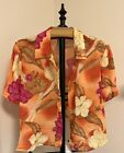 NWT Spago Collection Sheer Floral Blouse Open Top Cover Up Women?s sz 18 Orange