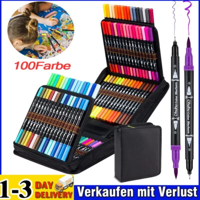 CRAFT SENSATIONS 100 Farben- Alkohol für Steine Bemalen Permanent Wasserfest Metallic Marker