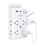 Multi Plug Outlet Extender with USB C Ports, 3 Sided Power Strip with 900J Surge