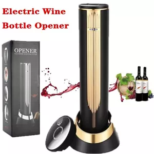 Premium USB Rechargeable Electric Wine Bottle Opener w/ Foil Cutter Cordless - Picture 1 of 15