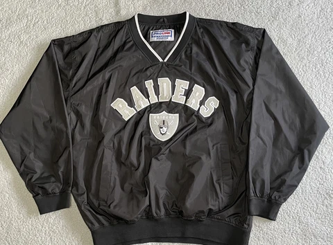 Vintage Oakland Raiders Black Starter Windbreaker Size XL Black Adult Mens 90s Cover