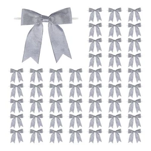 50 Pcs 5 Inches Twist Tie Satin Ribbon Bows Pretied Premade Craft Bows for Tr... - Picture 1 of 7