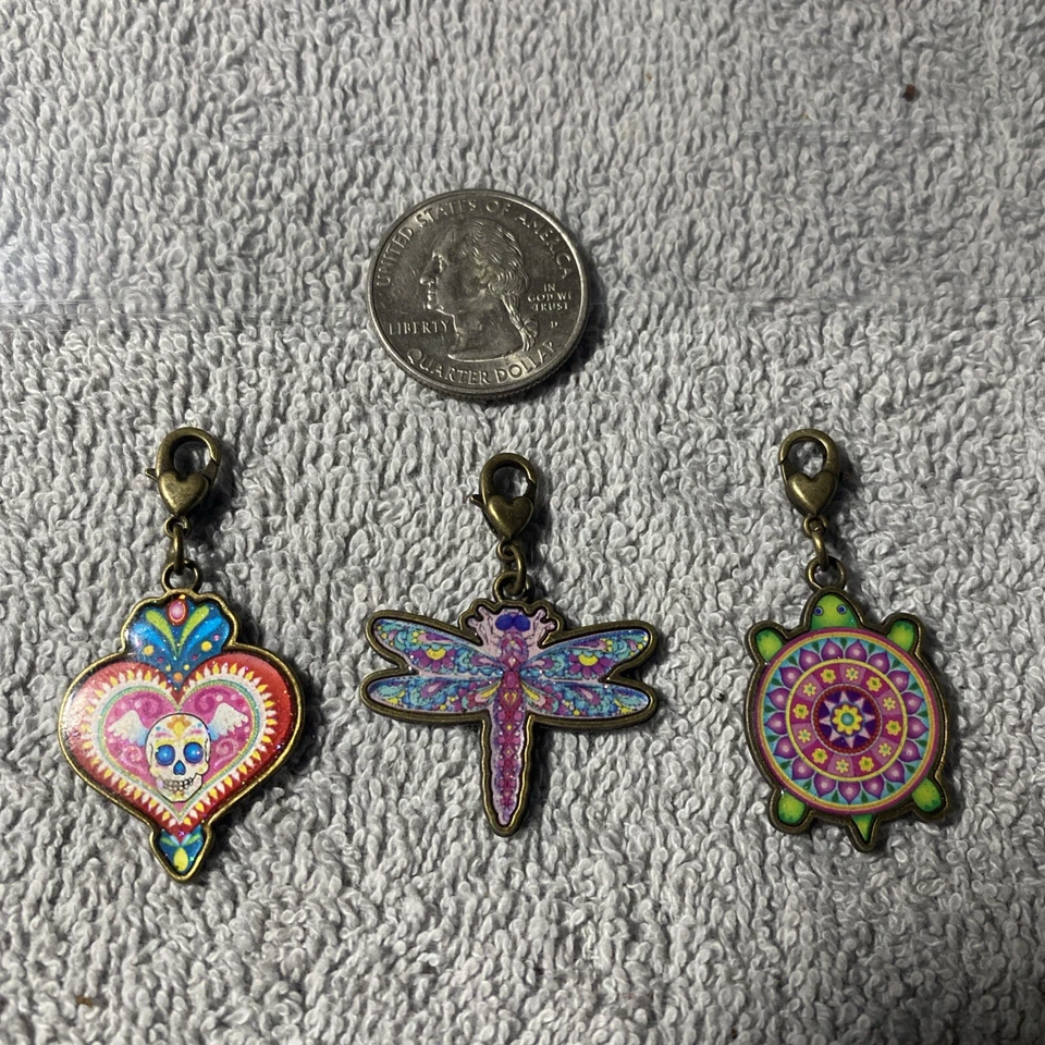 Lot Of 3 Zipper Pulls Double Sided - Image 1 of 1
