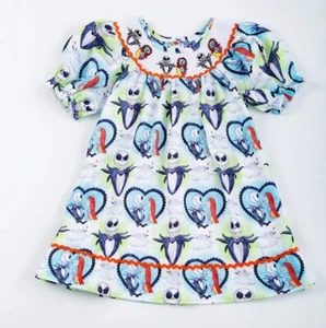NEW Jack Skellington Nightmare Before Christmas Sally Embroidered Smocked Dress - Picture 1 of 8