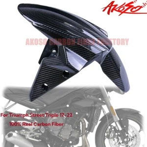 2017-2022 For Triumph Street Triple Real Carbon Fiber Front Tire Fender Mudguard - Picture 1 of 10