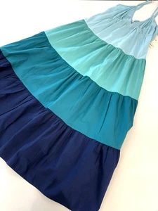Ana Blue Color Block Ombre Tiered Maxi Dress Size M NEW NWT MSRP$74 - Picture 1 of 12