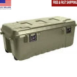 Large Lockable Storage Trunk W/ Wheels 108Qt Durable Heavy Duty Travel Box New - Picture 1 of 3